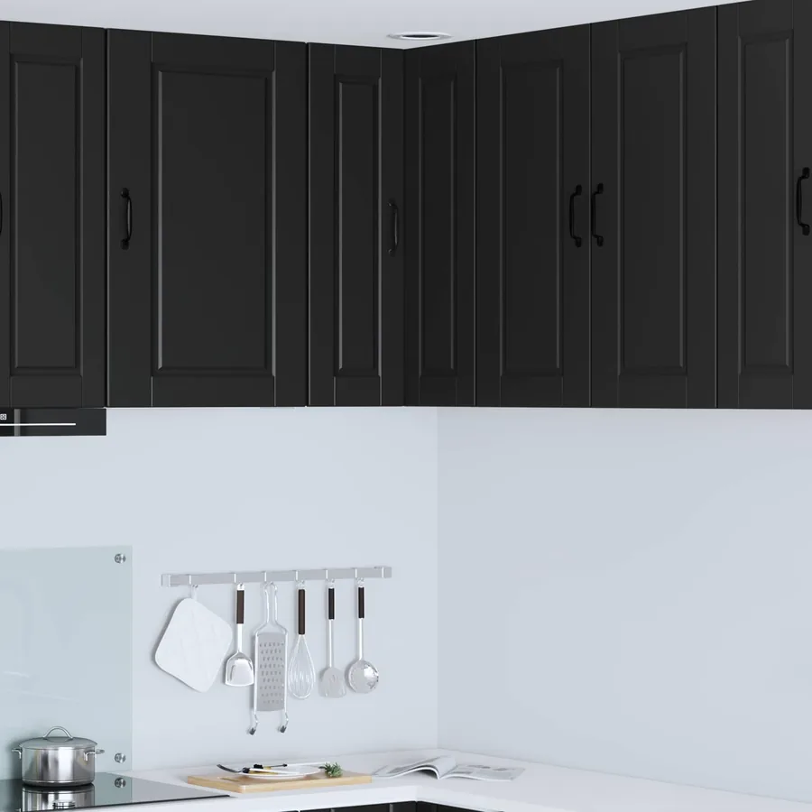 Cabinet d'angle mural PORTO Noir 57 x 57 x 80 cm