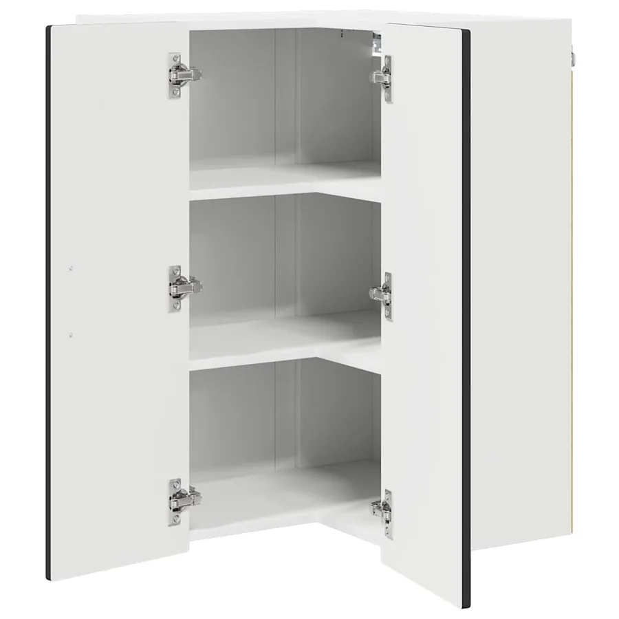 Cabinet d'angle mural PORTO Noir 57 x 57 x 80 cm - 5