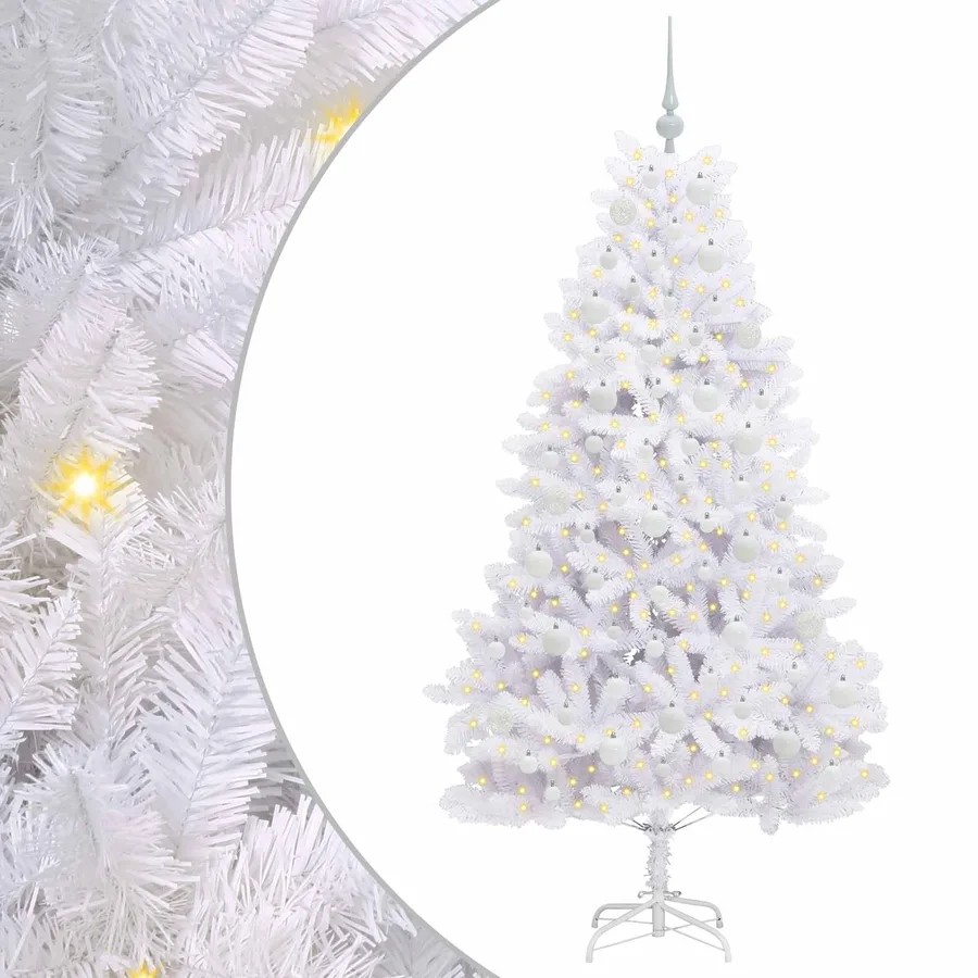 Sapin de Noël Artificiel à Branches Articulées Blanc 180 cm - 2