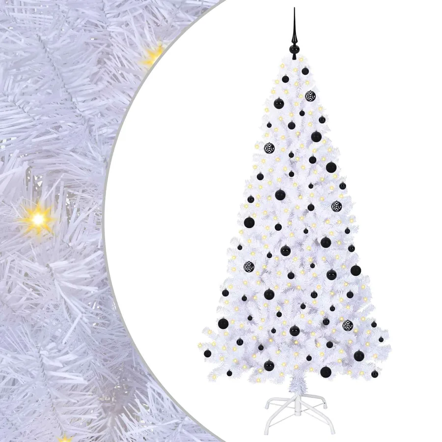 Sapin de Noël artificiel avec 300 LED Blanc 210 cm PVC et Acier - 2
