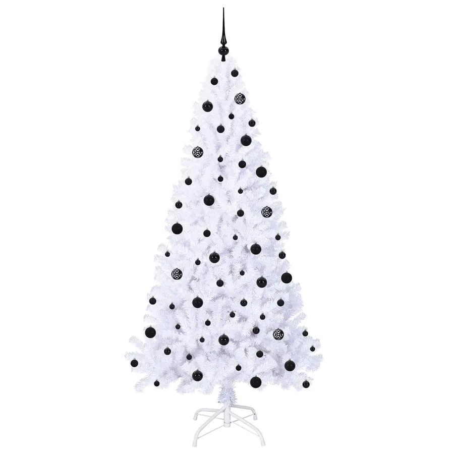 Sapin de Noël artificiel avec 300 LED Blanc 210 cm PVC et Acier - 4