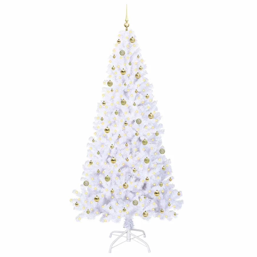 Sapin de Noël artificiel avec 300 LED Blanc 240 cm PVC et Acier - 3