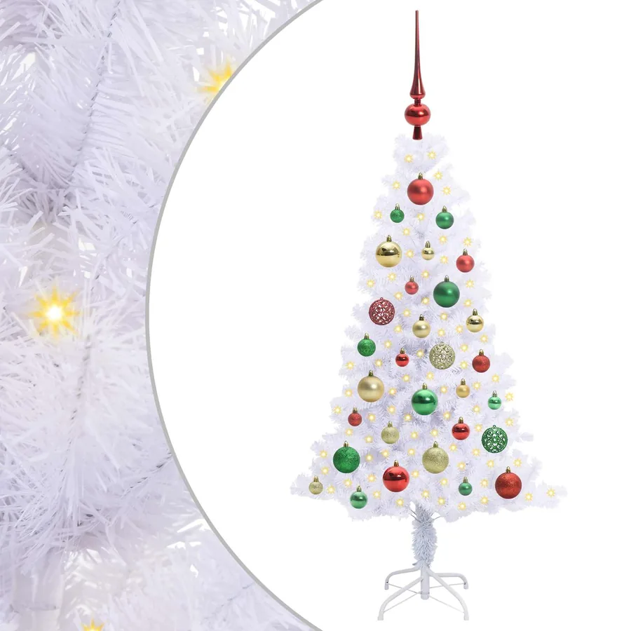 Sapin de Noël artificiel avec 150 LED Blanc 120 cm PVC et Acier - 2