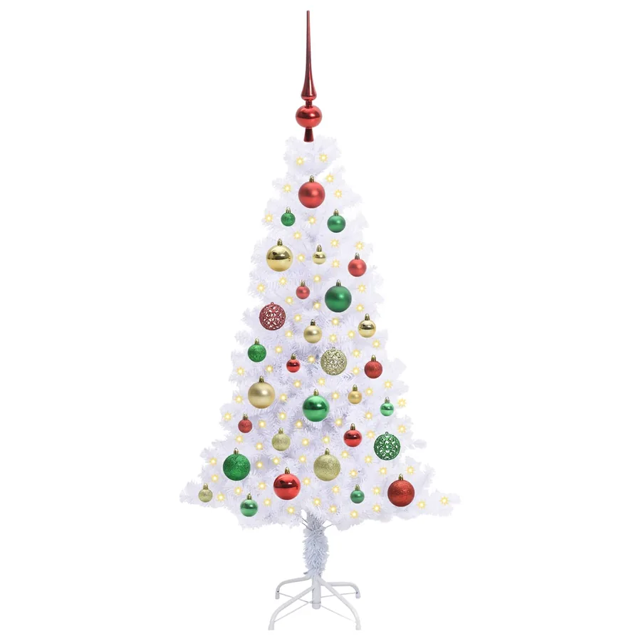 Sapin de Noël artificiel avec 150 LED Blanc 120 cm PVC et Acier - 3