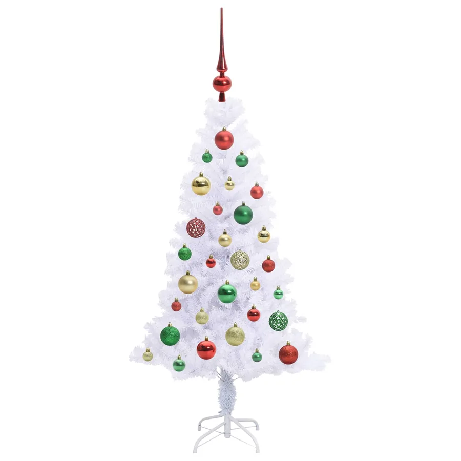 Sapin de Noël artificiel avec 150 LED Blanc 120 cm PVC et Acier - 5