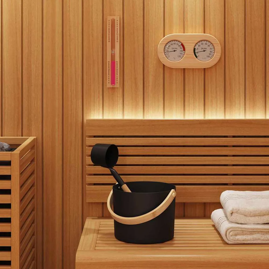 Ensemble d'accessoires de sauna 4 pcs Noir - 3