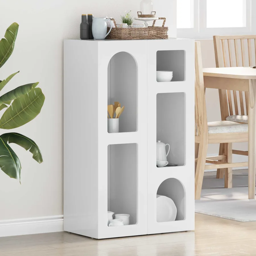 Buffet ELST Blanc brillant 59 x 35 x 100,5 cm Bois d'ingénierie