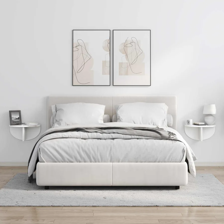 Étagère Murale 2 pcs Blanc 38 x 19 x 19 cm Bois d'ingénierie - 4