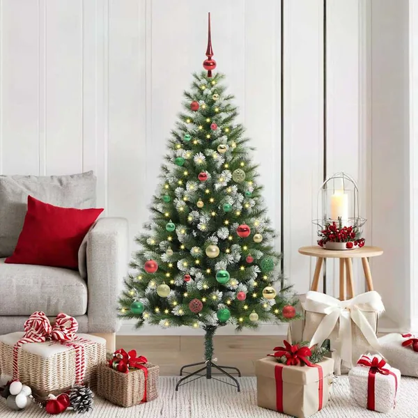 Sapin de Noël artificiel à charnière avec neige en flocons