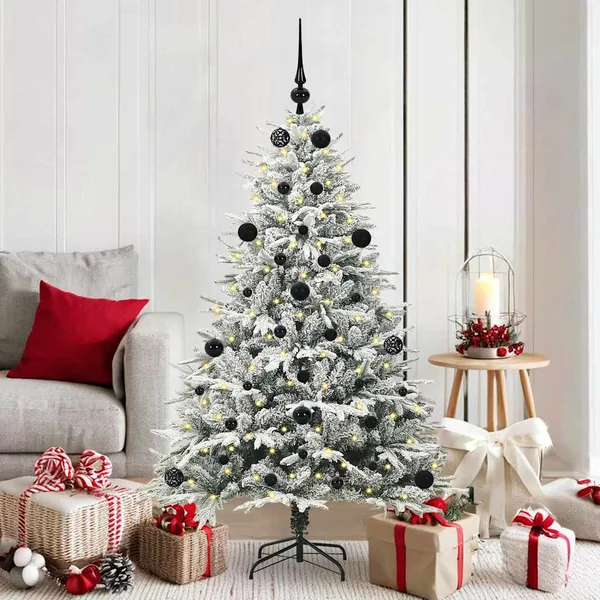 Arbre de Noël artificiel pré-éclairé avec ensemble de boules