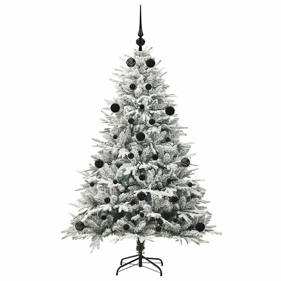 Arbre de Noël artificiel pré-éclairé avec ensemble de boules - 4