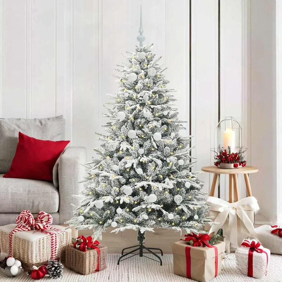 Arbre de Noël artificiel pré-éclairé avec ensemble de boules