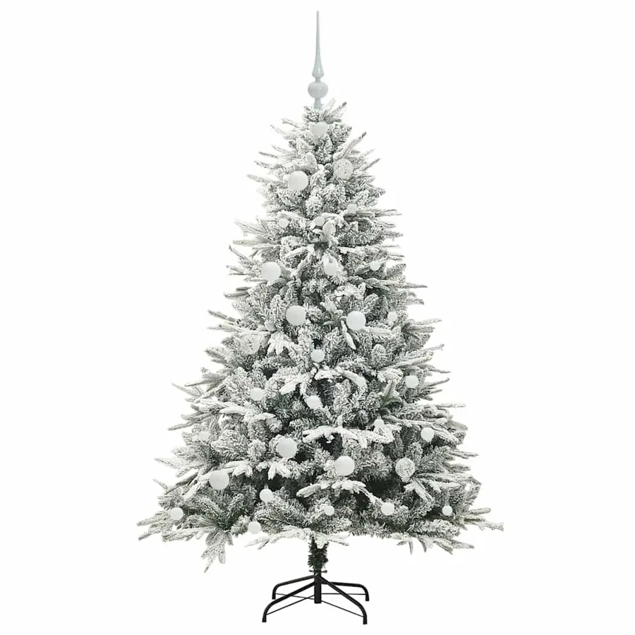 Arbre de Noël artificiel pré-éclairé avec ensemble de boules - 4