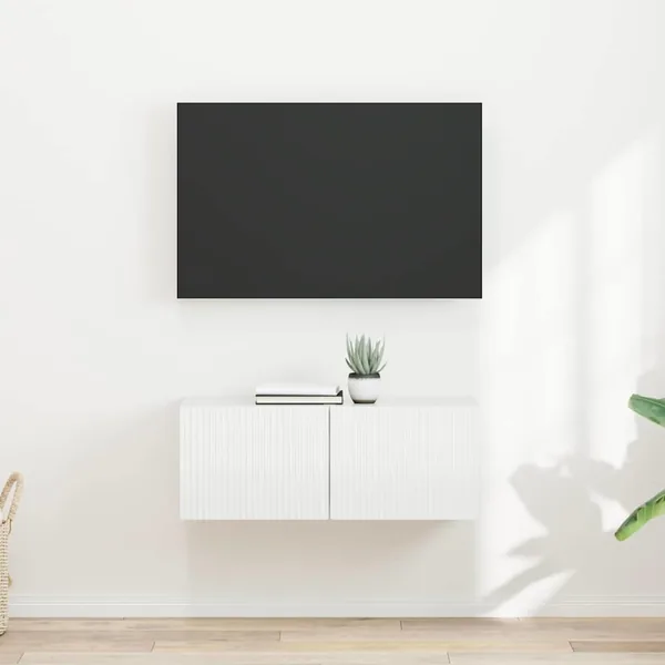 Meuble TV mural 2 pcs Blanc Brillant 39 x 31 x 29,5 cm