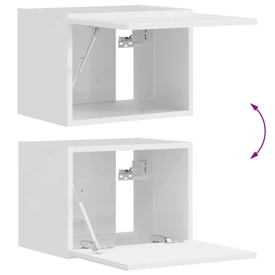Meuble TV mural 2 pcs Blanc Brillant 39 x 31 x 29,5 cm - 12