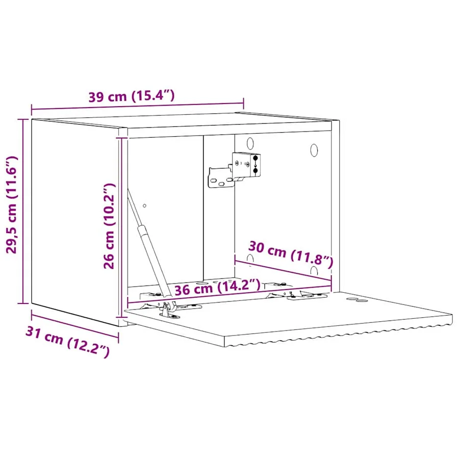 Meuble TV mural 2 pcs Blanc Brillant 39 x 31 x 29,5 cm - 14