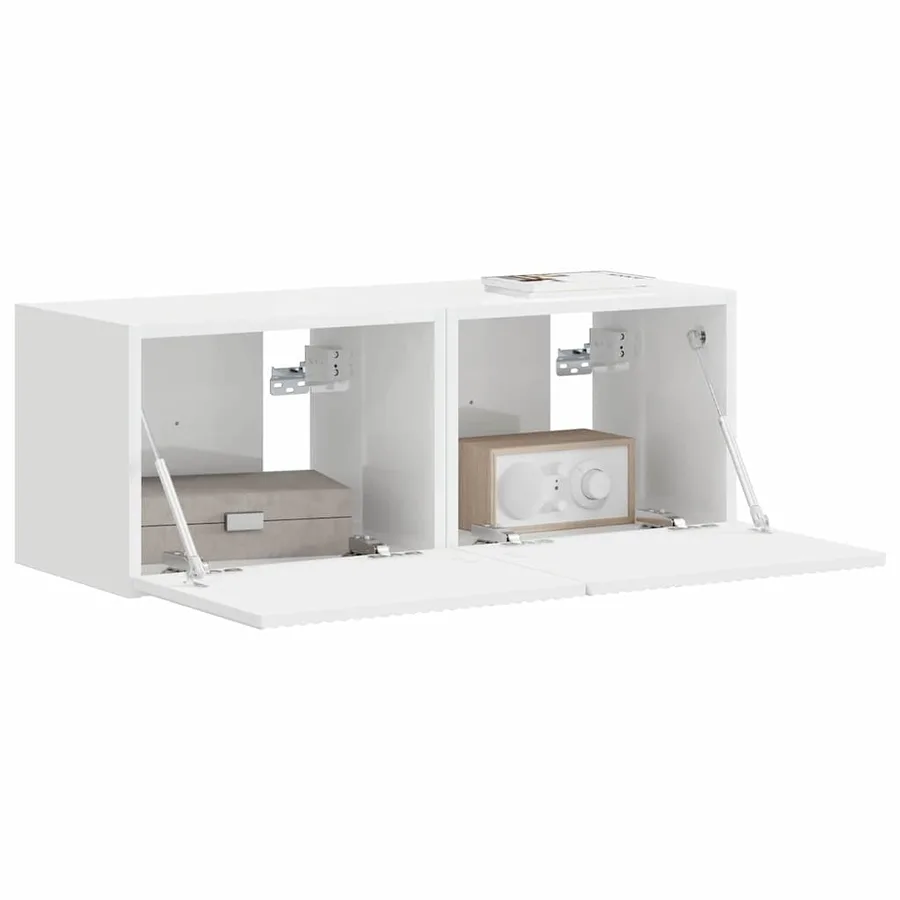 Meuble TV mural 2 pcs Blanc Brillant 39 x 31 x 29,5 cm - 3
