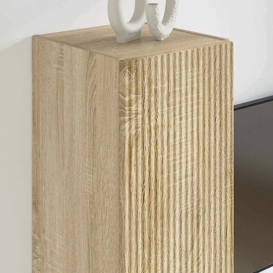 Meuble TV mural 2 pcs Sonoma 30 x 31 x 80 cm Bois d'ingénierie - 4
