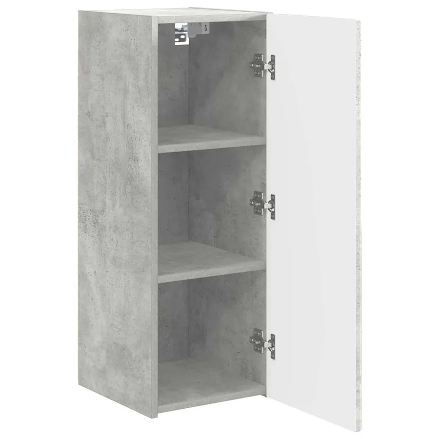 Meuble TV mural 2 pcs Béton 30 x 31 x 80 cm Bois d'ingénierie - 6