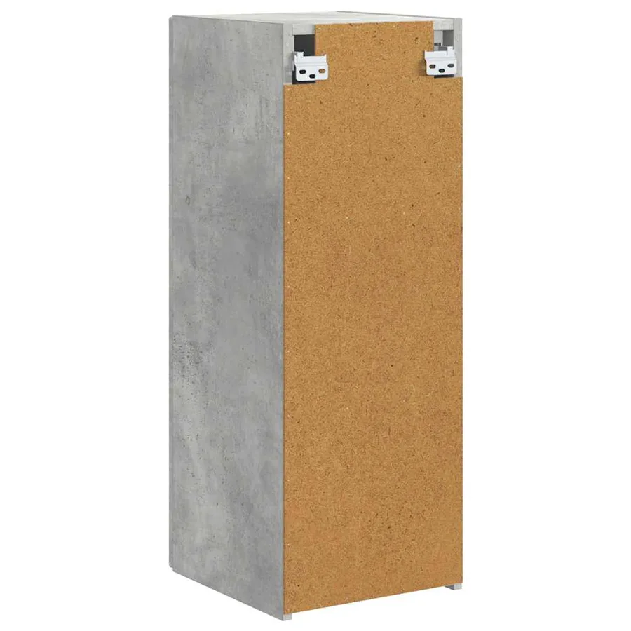 Meuble TV mural 2 pcs Béton 30 x 31 x 80 cm Bois d'ingénierie - 9