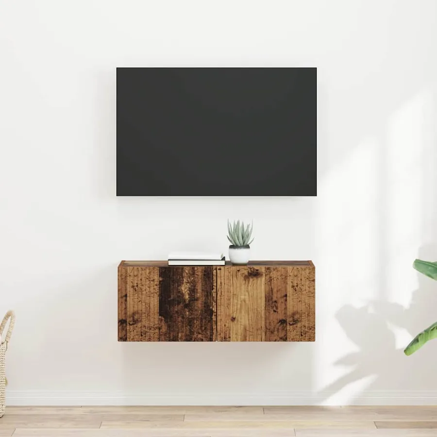 Meuble TV mural 2 pcs Bois Ancien 39 x 31 x 29,5 cm