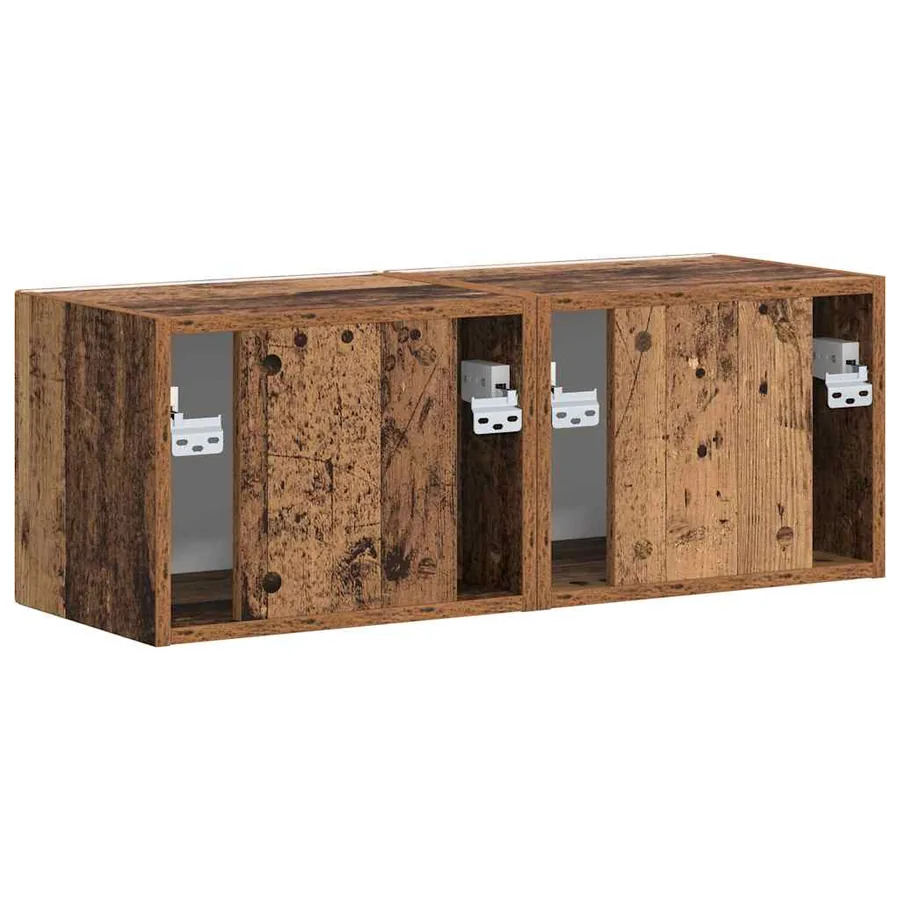 Meuble TV mural 2 pcs Bois Ancien 39 x 31 x 29,5 cm - 9