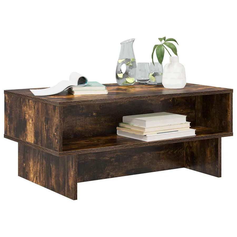 Table basse Chêne fumé 80 x 46 x 35 cm Bois d'ingénierie - 3