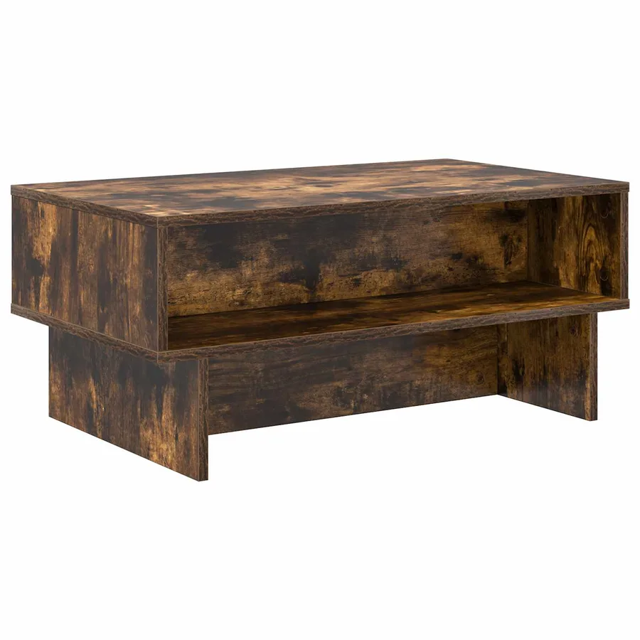 Table basse Chêne fumé 80 x 46 x 35 cm Bois d'ingénierie - 7