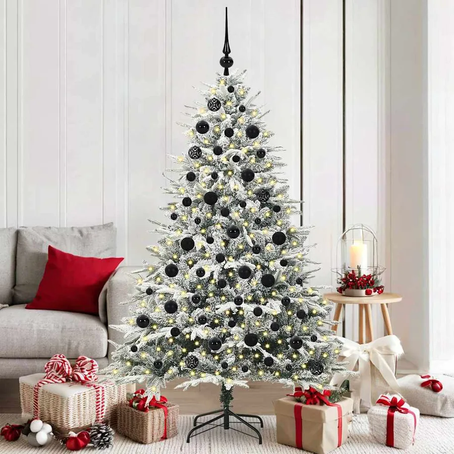 Arbre de Noël artificiel pré-éclairé avec ensemble de boules