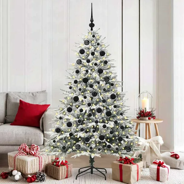 Arbre de Noël artificiel pré-éclairé avec ensemble de boules