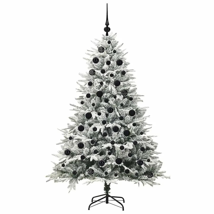Arbre de Noël artificiel pré-éclairé avec ensemble de boules - 4