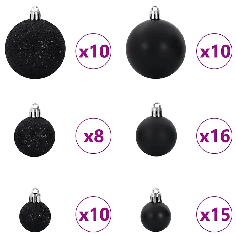 Arbre de Noël artificiel pré-éclairé avec ensemble de boules - 7