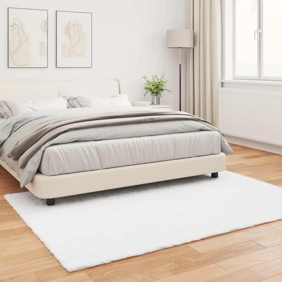 Tapis antidérapant en fausse de lapin OLITE Blanc 120 x 170 cm - 4