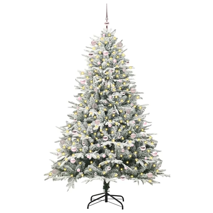 Arbre de Noël artificiel pré-éclairé avec ensemble de boules - 3