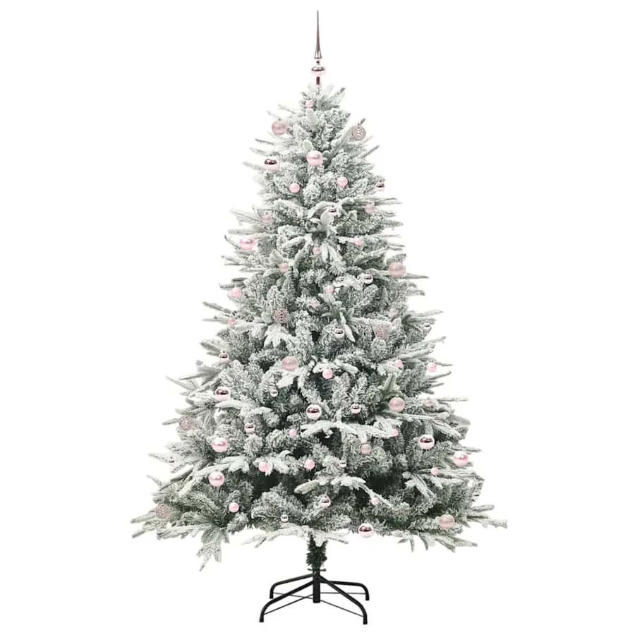 Arbre de Noël artificiel pré-éclairé avec ensemble de boules - 4
