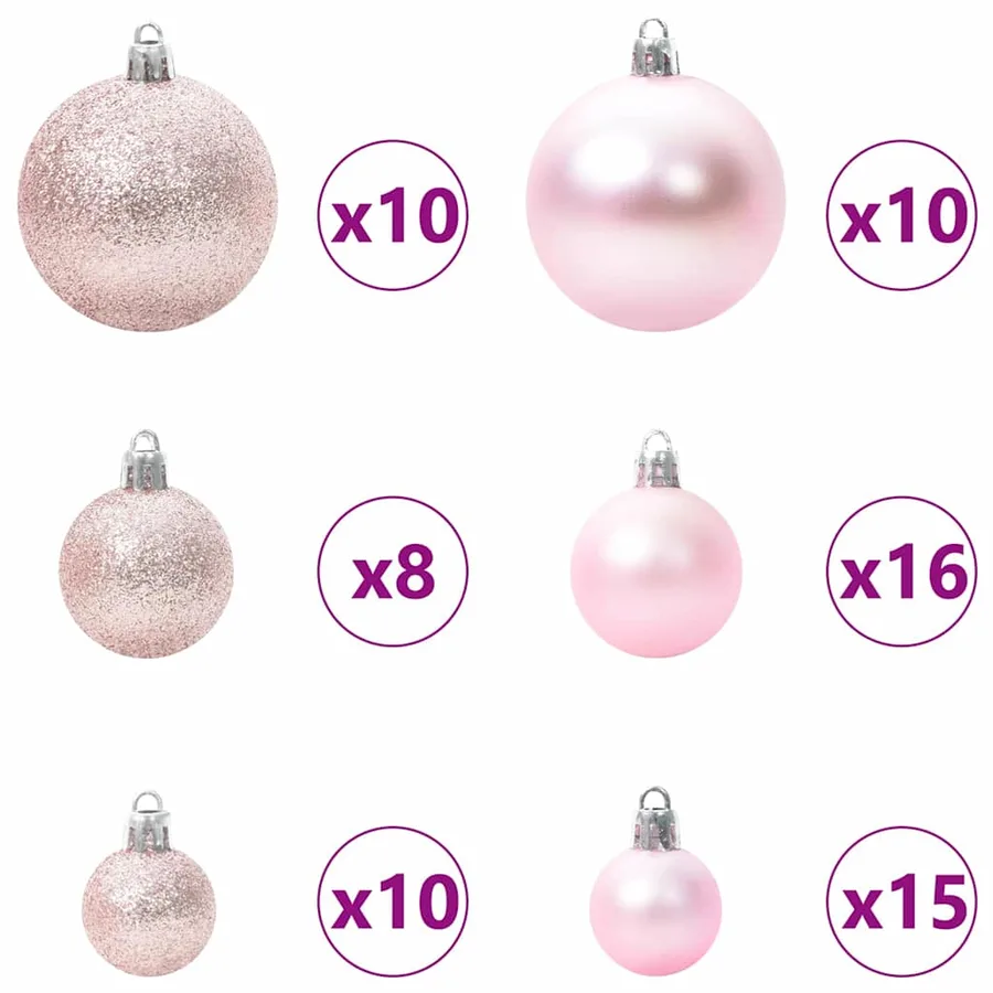 Arbre de Noël artificiel pré-éclairé avec ensemble de boules - 7