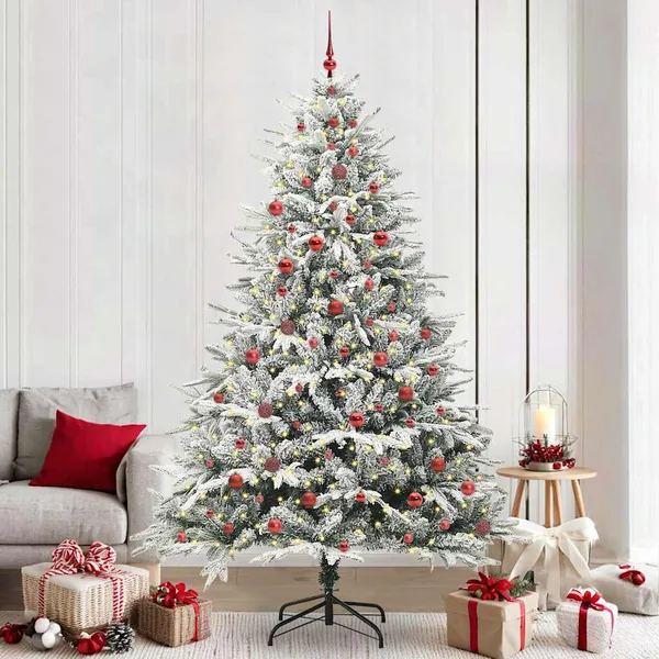 Arbre de Noël artificiel pré-éclairé avec ensemble de boules