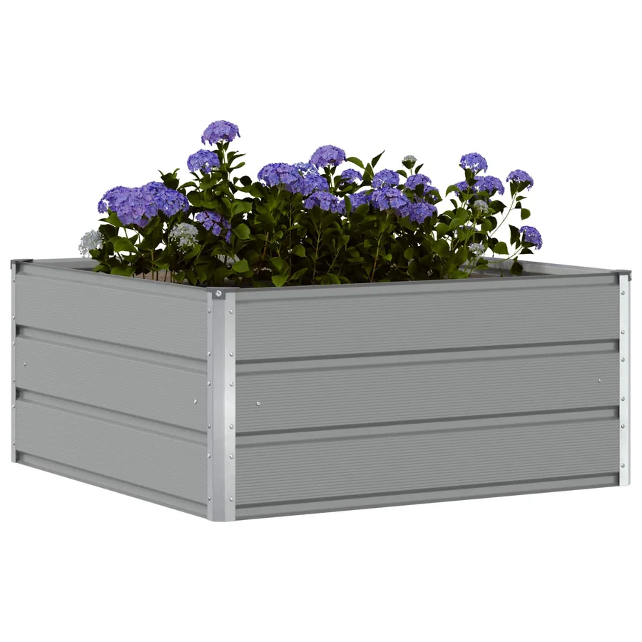 Jardinière Gris clair 100 x 100 x 45 cm Acier - 3