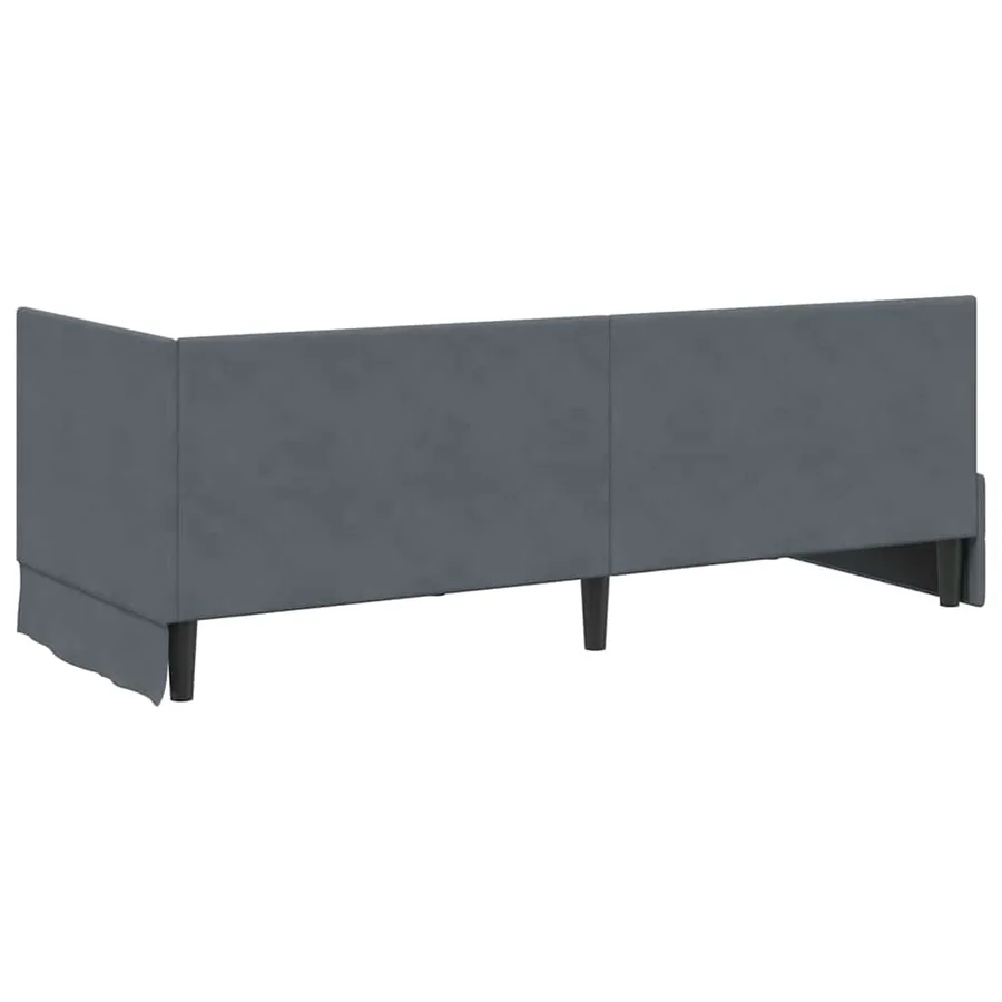 Cadre de lit d'angle Gris foncé 80 cm x 200 cm Velours - 7