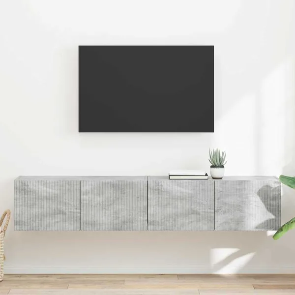 Meuble TV mural Montage mural 2 pcs Béton 78,5 x 31 x 29,5 cm