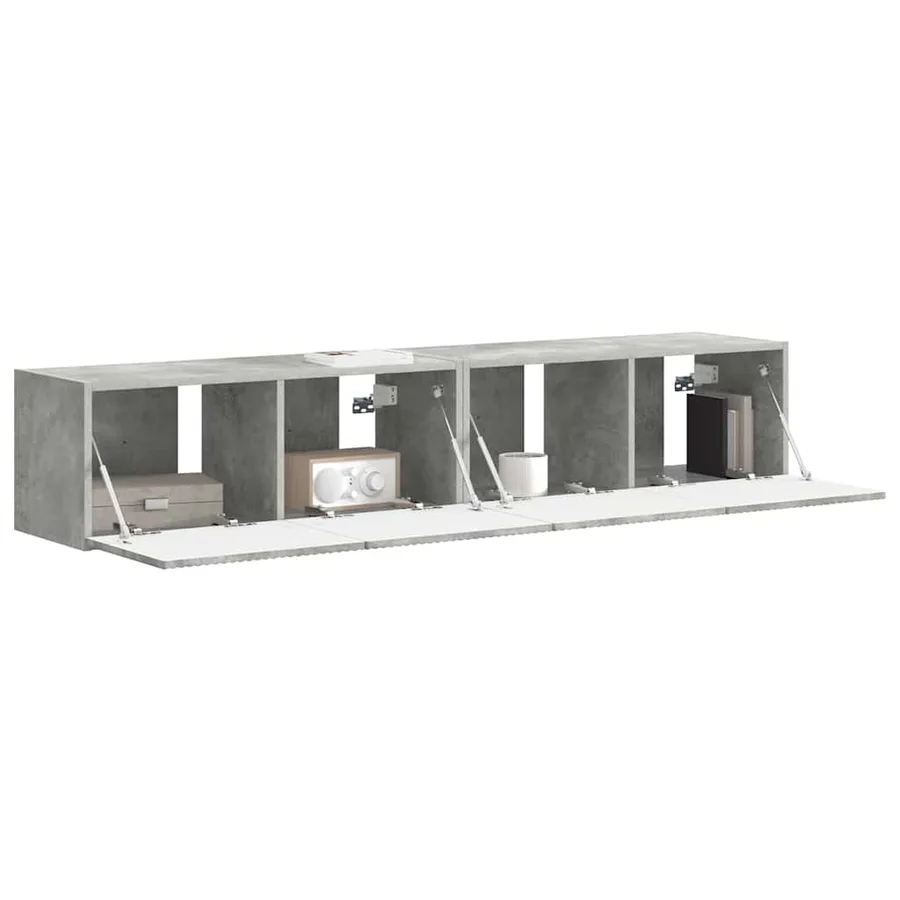 Meuble TV mural Montage mural 2 pcs Béton 78,5 x 31 x 29,5 cm - 3