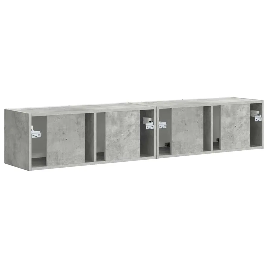 Meuble TV mural Montage mural 2 pcs Béton 78,5 x 31 x 29,5 cm - 9