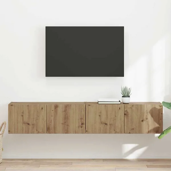 Meuble TV mural 2 pcs Chêne artisan Bois d'ingénierie