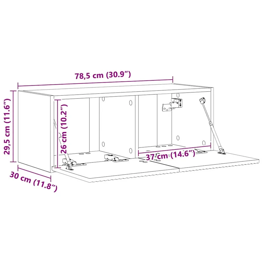 Meuble TV mural 2 pcs Chêne artisan Bois d'ingénierie - 14