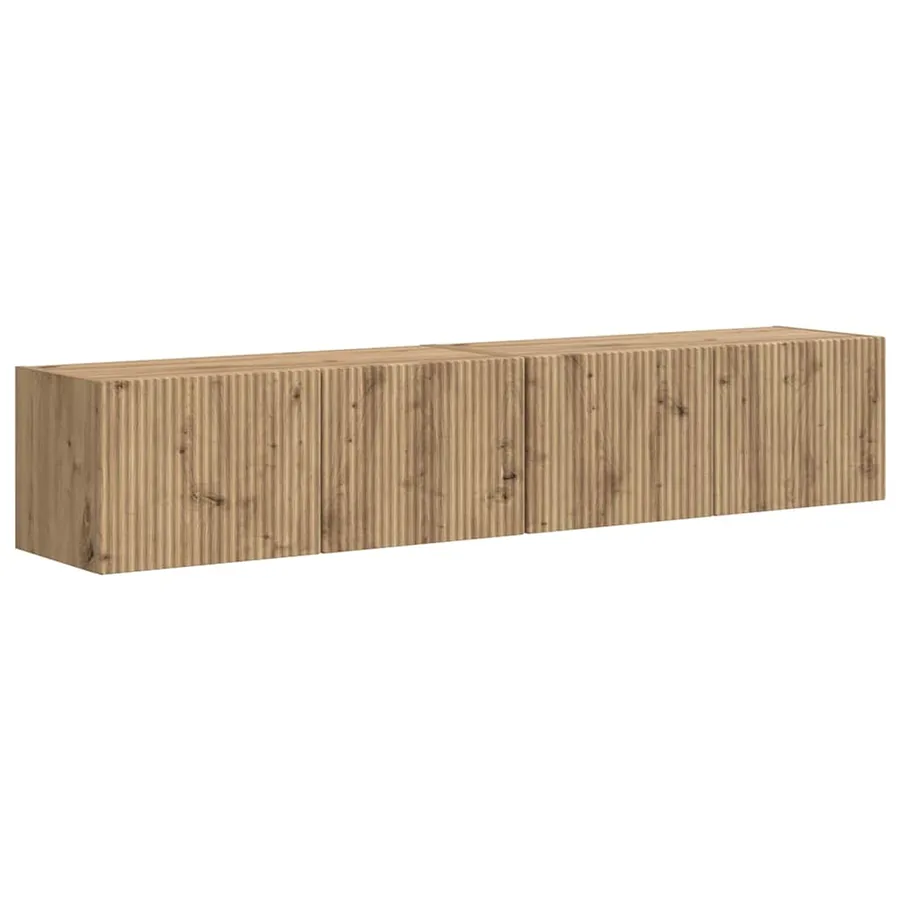 Meuble TV mural 2 pcs Chêne artisan Bois d'ingénierie - 2