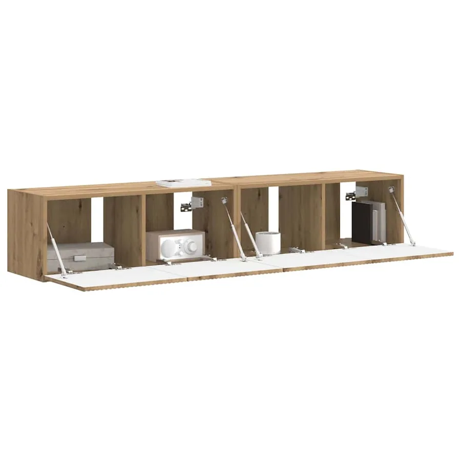 Meuble TV mural 2 pcs Chêne artisan Bois d'ingénierie - 3