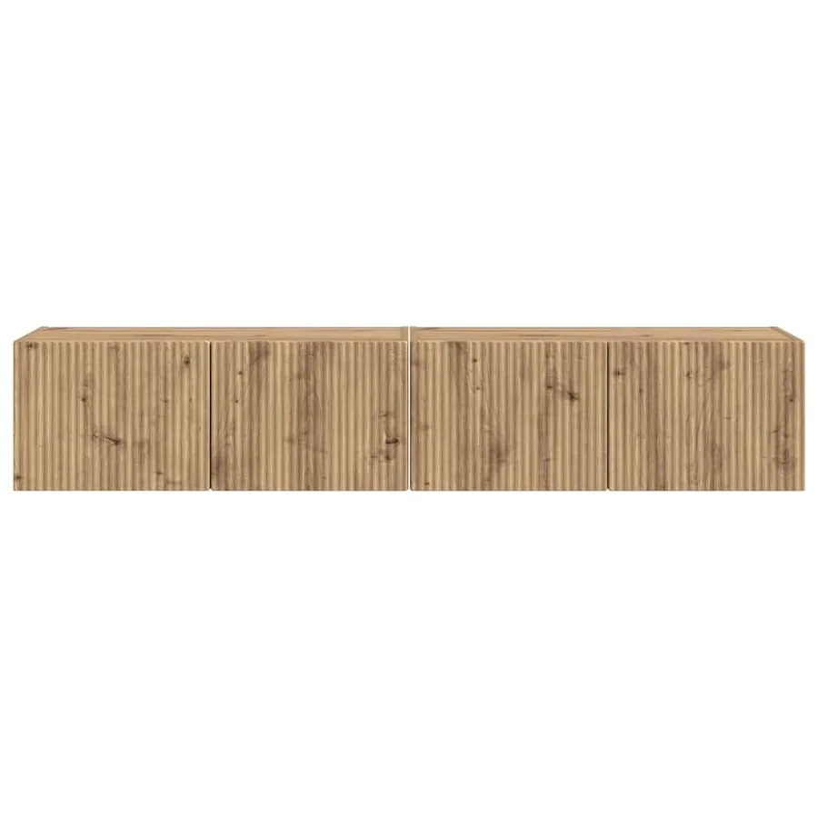 Meuble TV mural 2 pcs Chêne artisan Bois d'ingénierie - 7