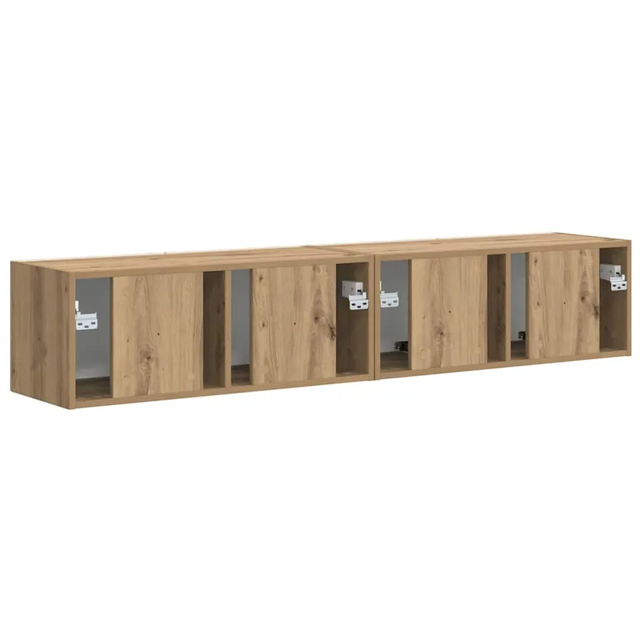 Meuble TV mural 2 pcs Chêne artisan Bois d'ingénierie - 9