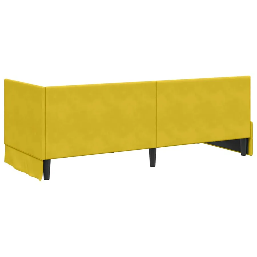 Cadre de lit d'angle Jaune 80 cm x 200 cm Velours - 7