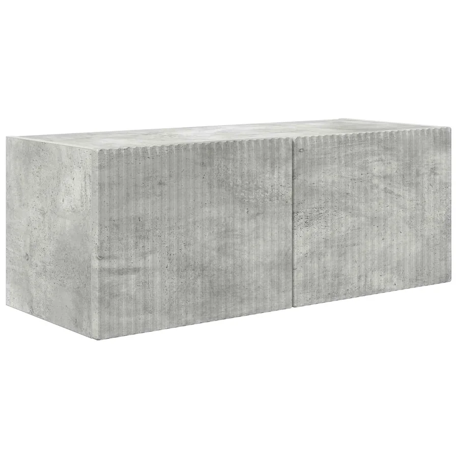 Ensemble de meuble TV mural 4 pcs Gris béton Bois d'ingénierie - 5